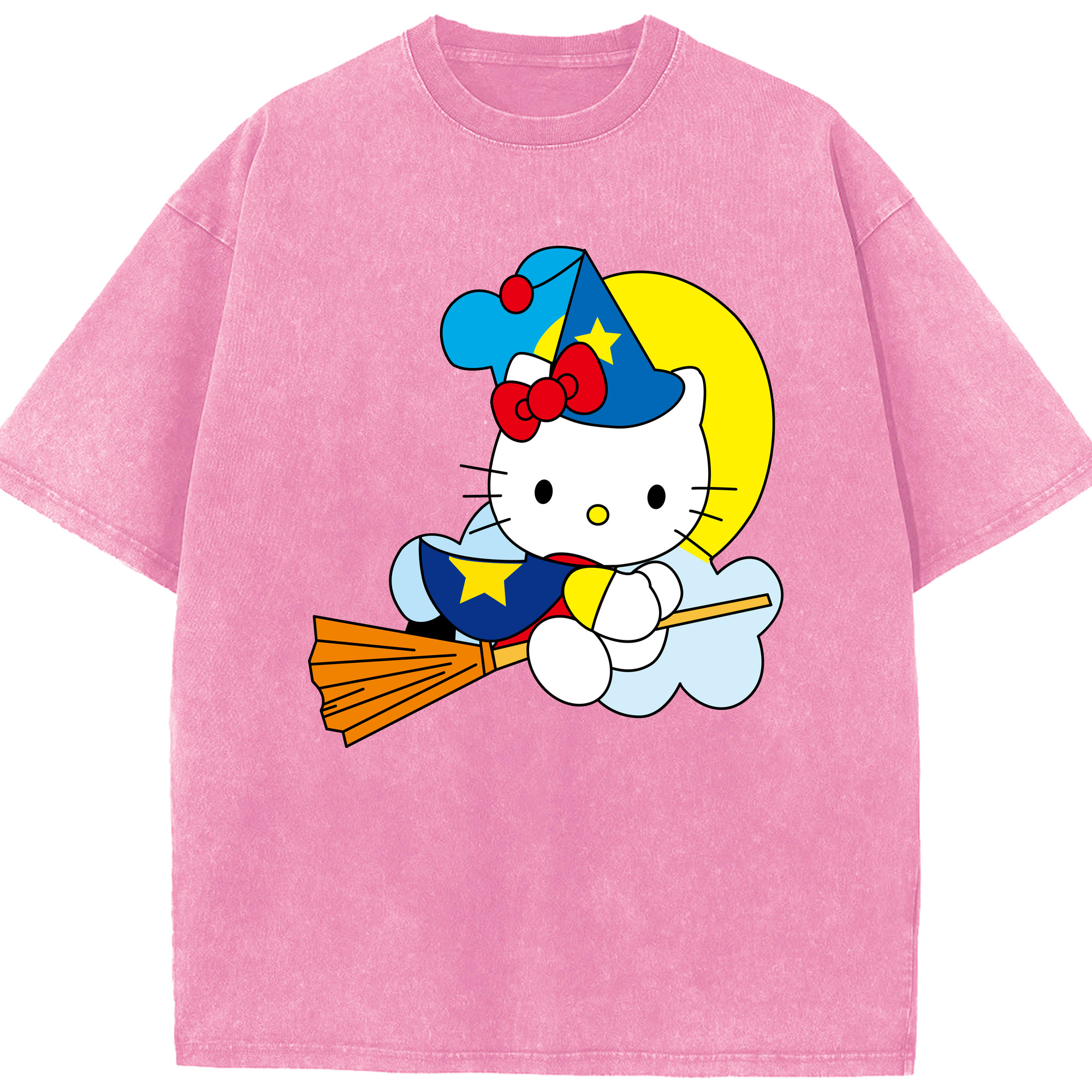 （画像用） Hello Kitty ハローキティ 綿100% ヴィンテージ風 半袖Tシャツ（フロントプリント）